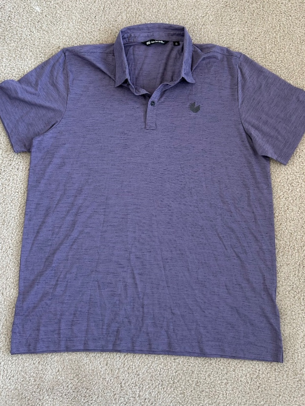 Travis Mathew Men’s Slub Polo in Purple Sage Sz XL Short Sleeve